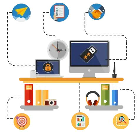 Lock USB Security Illustration